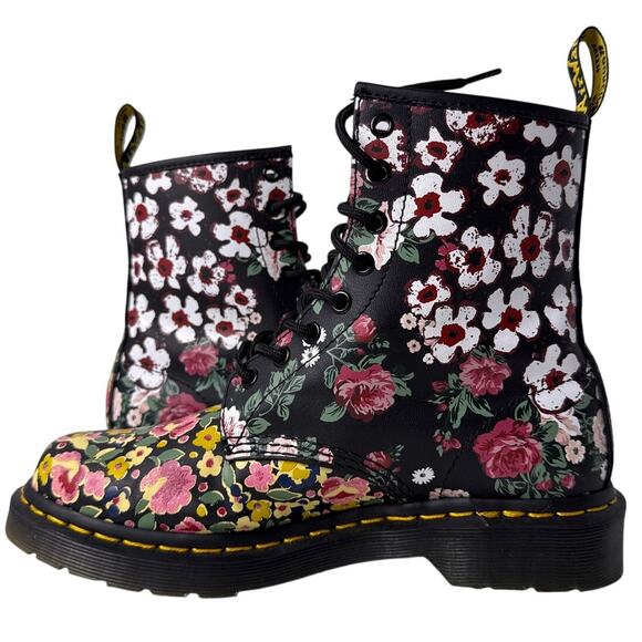 Dr. Martens 1460 Boots Pascal Floral Mash Up Y2K Womens US 8 Leather Lace Up - Picture 4 of 13